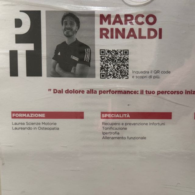 Marco Rinaldi, Chinesiologo Milano