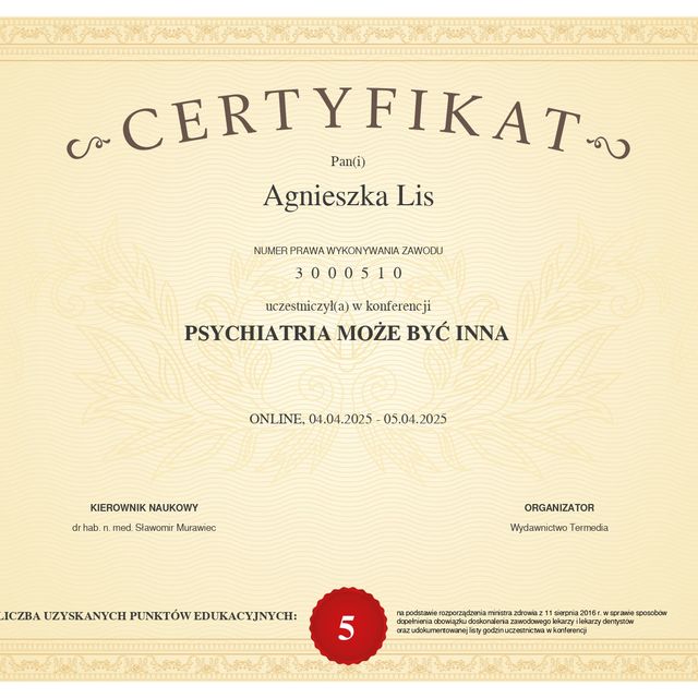 Powiększ obraz: certificate 70