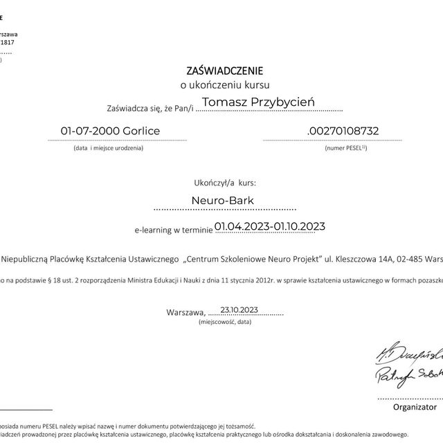 Powiększ obraz: certificate 8