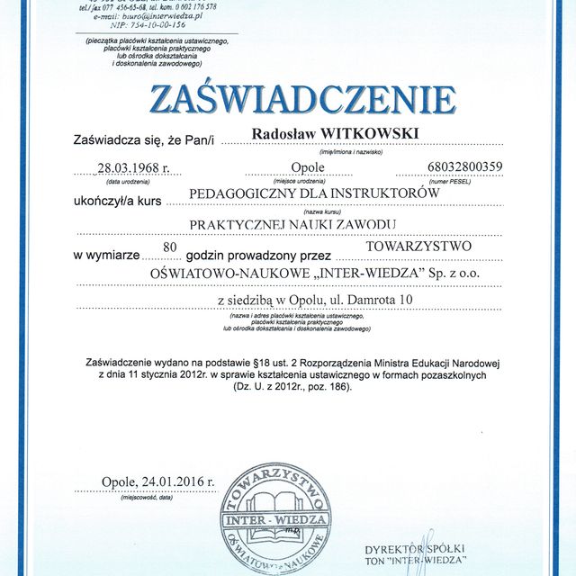 Powiększ obraz: certificate 45