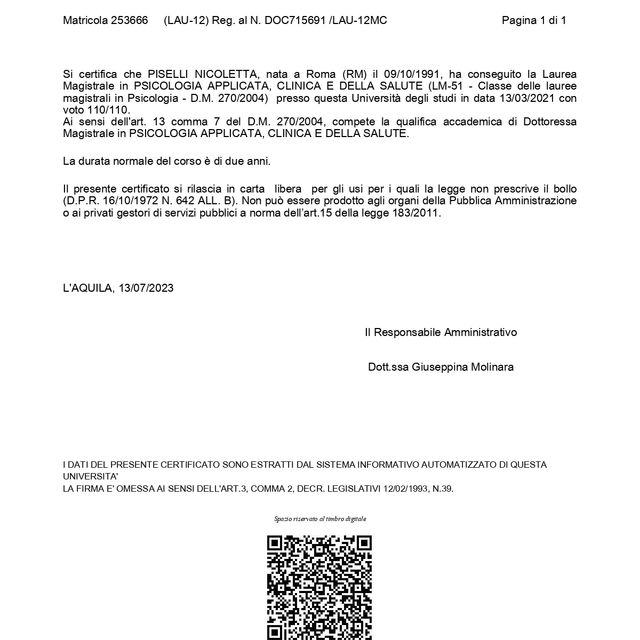 Ingrandire l'immagine: certificate 1