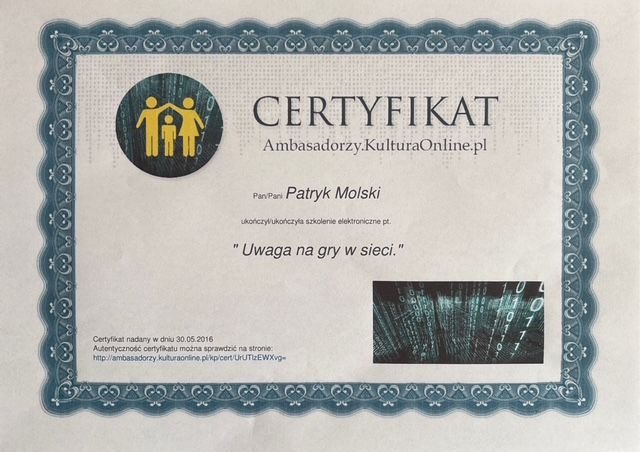 Powiększ obraz: certificate 62