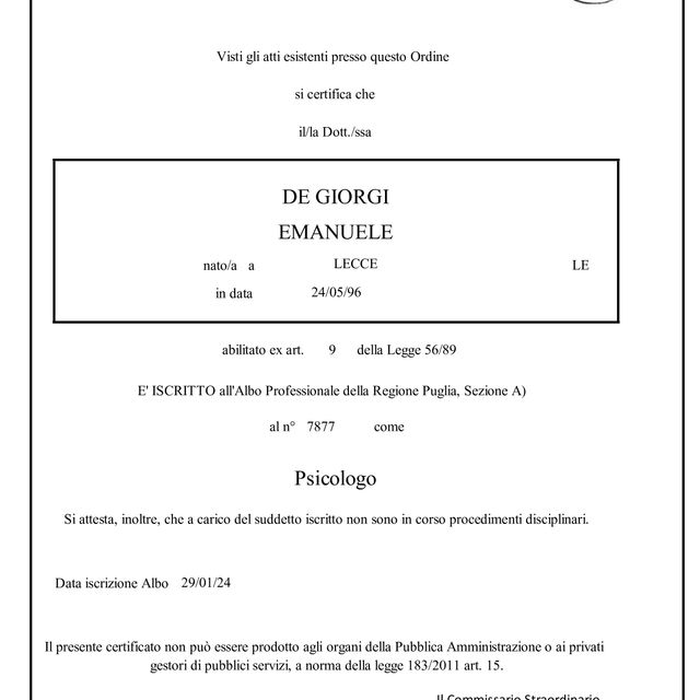 Ingrandire l'immagine: certificate 5