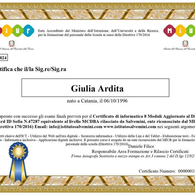 Ingrandire l'immagine: certificate 3