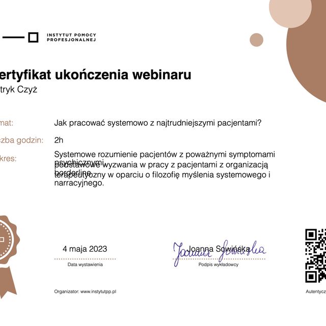 Powiększ obraz: certificate 18
