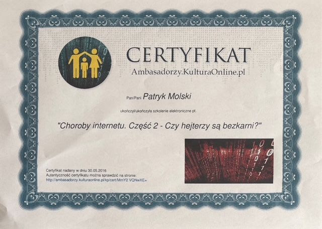 Powiększ obraz: certificate 71