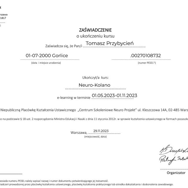 Powiększ obraz: certificate 9