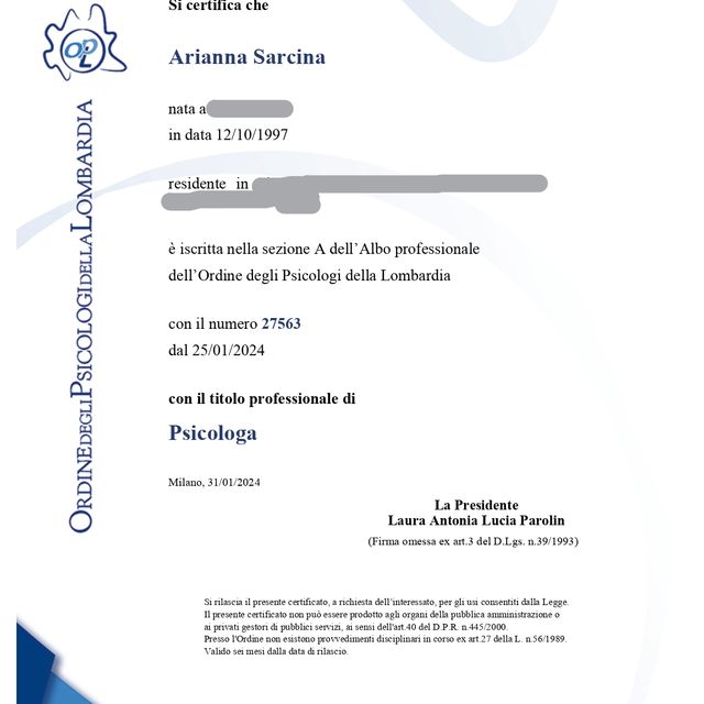 Ingrandire l'immagine: certificate 1
