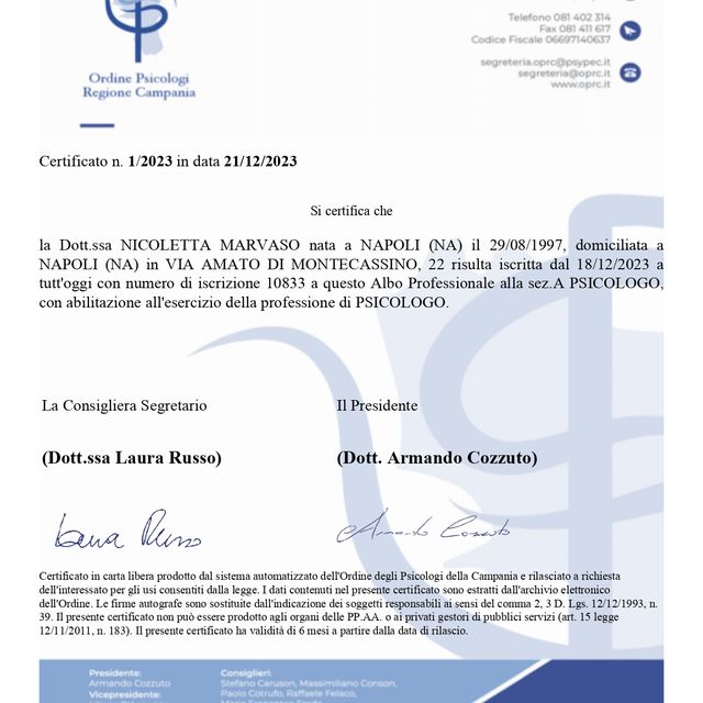 Ingrandire l'immagine: certificate 1