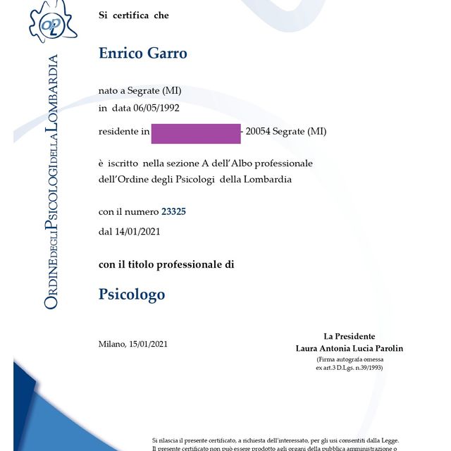 Ingrandire l'immagine: certificate 1
