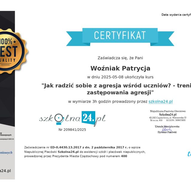 Powiększ obraz: certificate 7