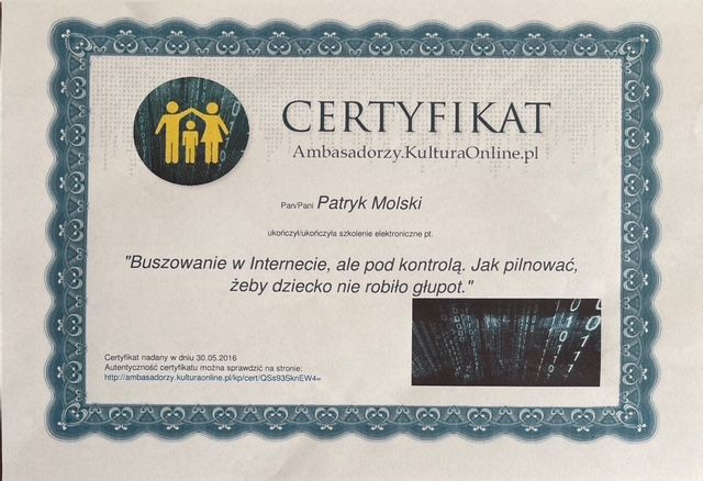 Powiększ obraz: certificate 63