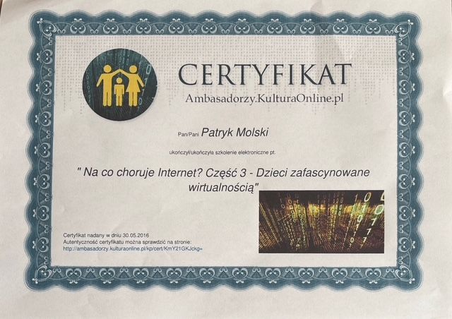 Powiększ obraz: certificate 69