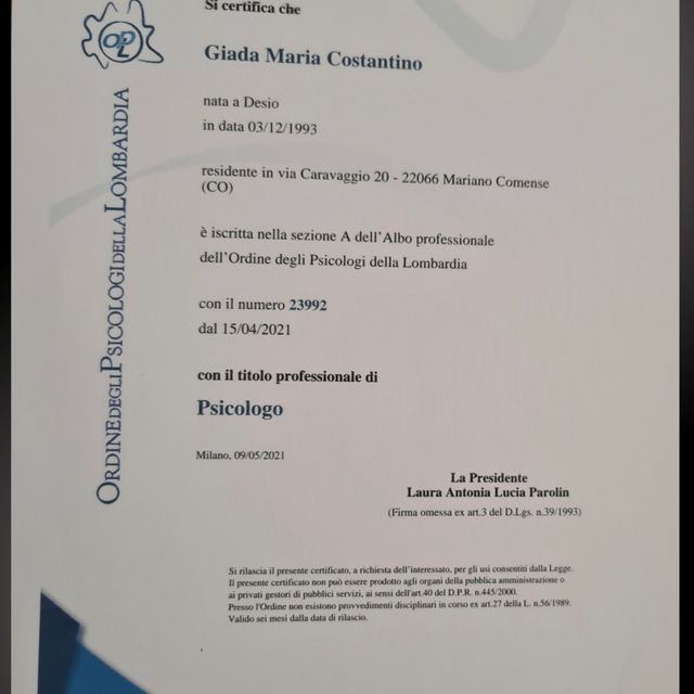 Ingrandire l'immagine: certificate 1