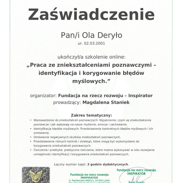 Powiększ obraz: certificate 15