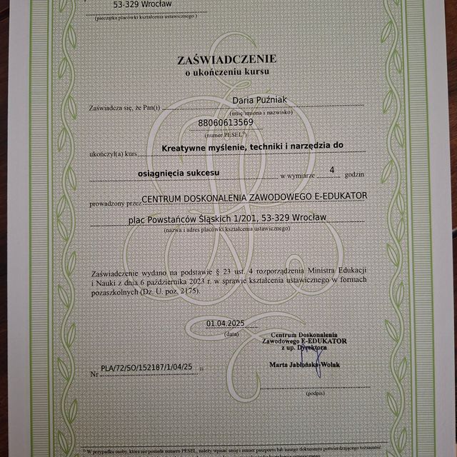 Powiększ obraz: certificate 29