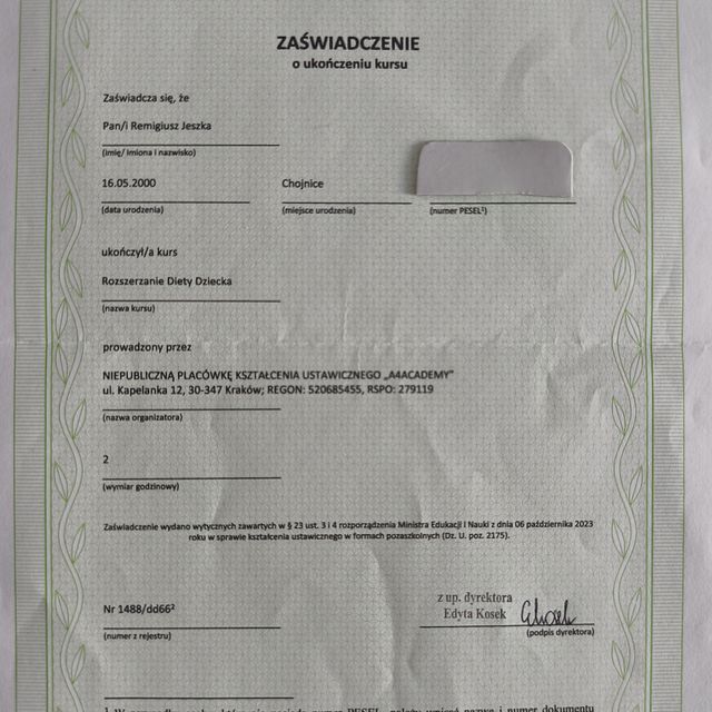 Powiększ obraz: certificate 20