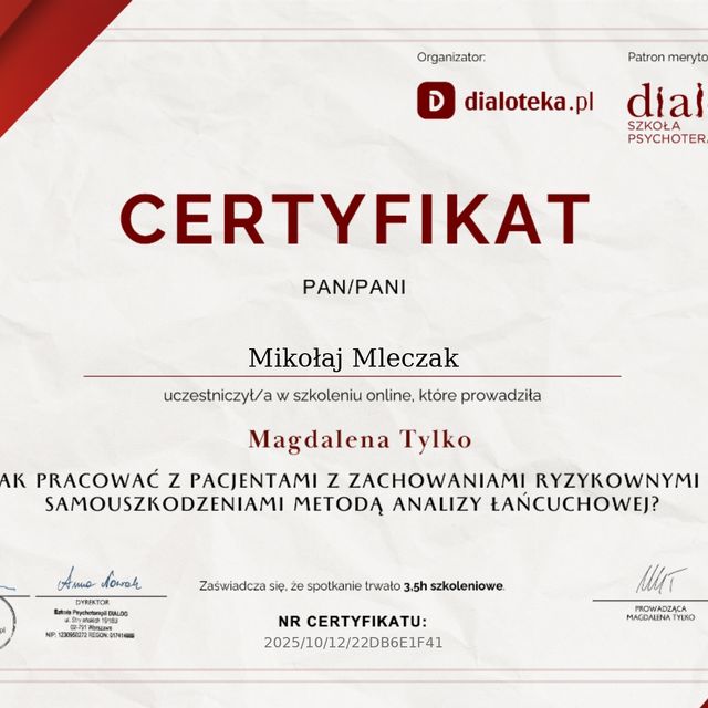 Powiększ obraz: certificate 20