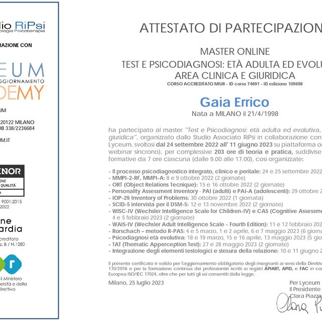 Ingrandire l'immagine: certificate 1