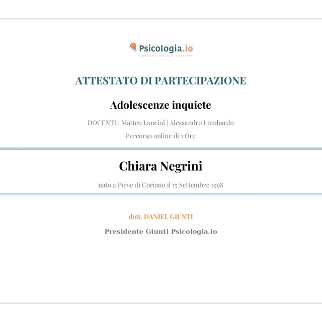 Ingrandire l'immagine: certificate 8