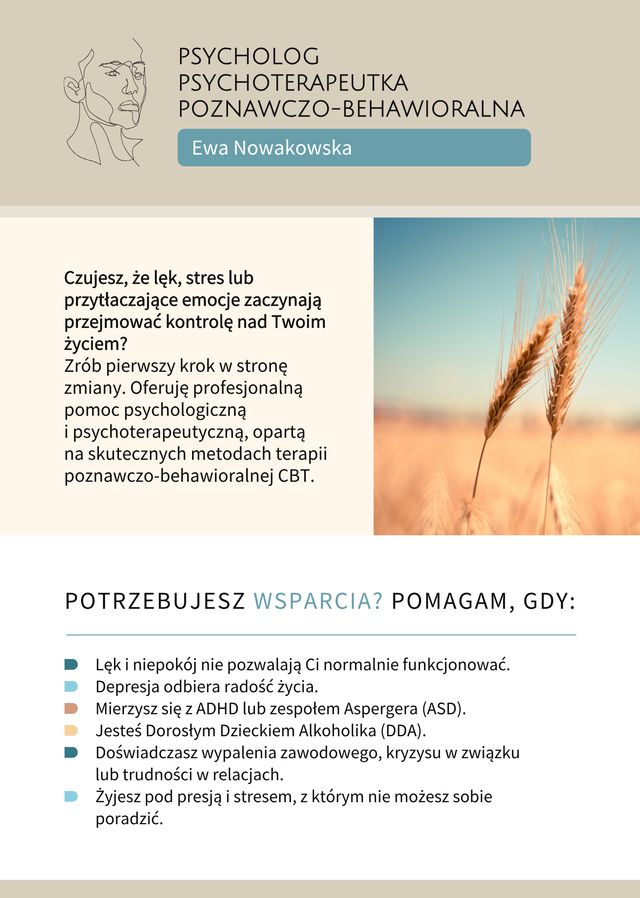 Powiększ obraz: Psycholog, psychoterapeuta poznawczo-behawioralny Ewa Nowakowska