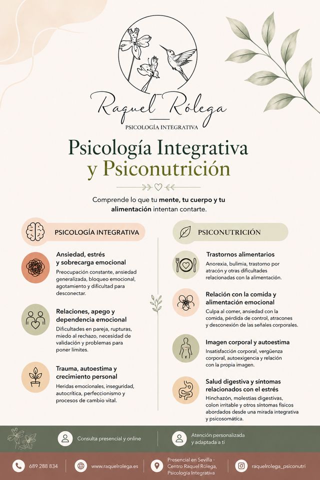 Acercar imagen: Raquel Rólega, Psicología Integrativa y Psiconutrición