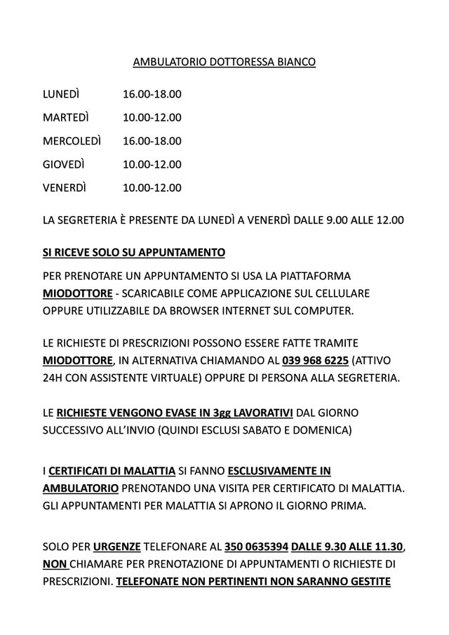 Ingrandire l'immagine: Studio Medico Dottoressa Michela Bianco