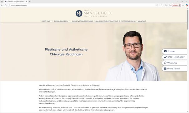 Bild vergrößern: Prof. Dr. Manuel Held - Plastische Chirurgie