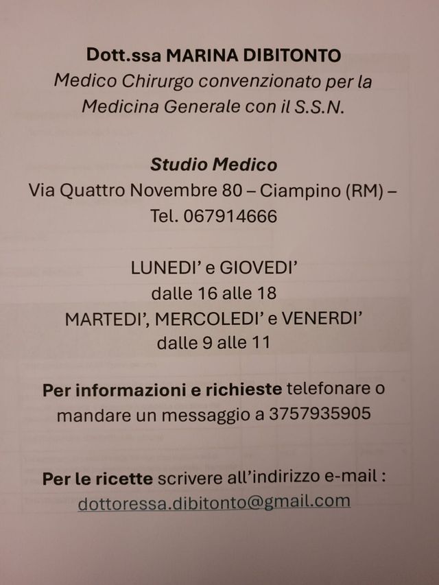 Studio Medico Dott.ssa Dibitonto Marina