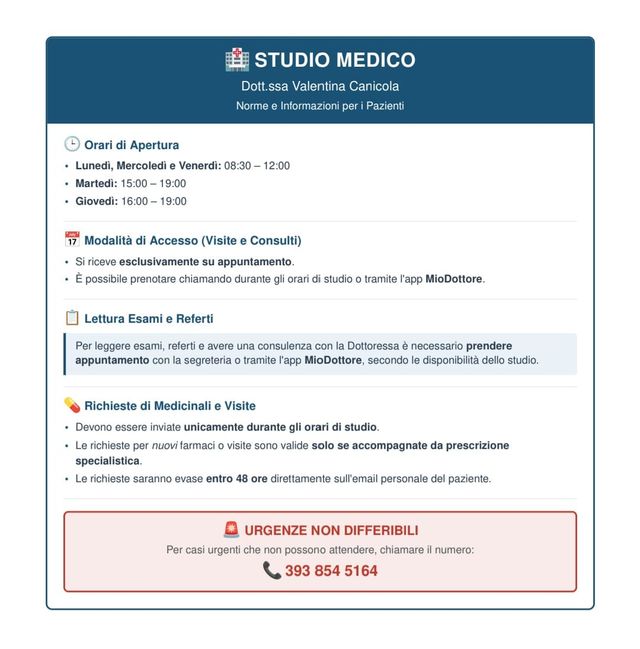 Ingrandire l'immagine: Studio Medico Dott.ssa Valentina Canicola