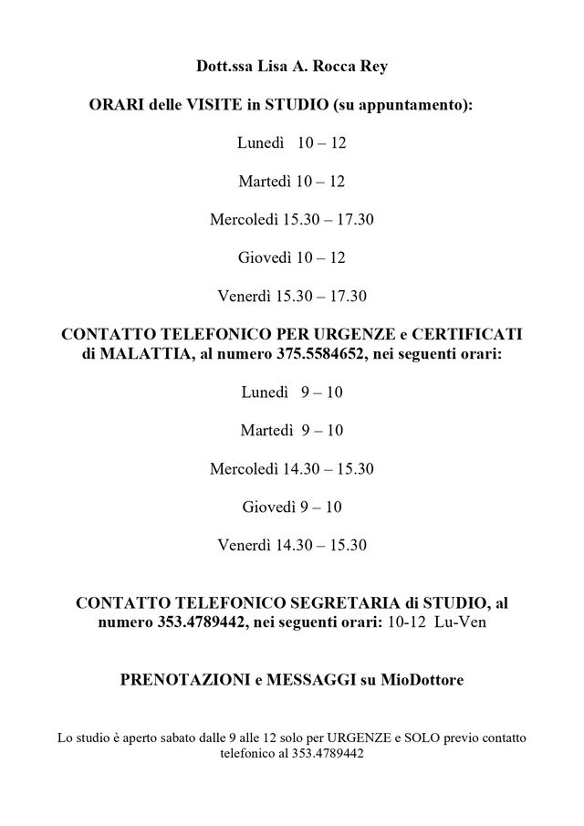 Ingrandire l'immagine: Studio medico Dott.ssa Lisa Allegra Rocca-Rey