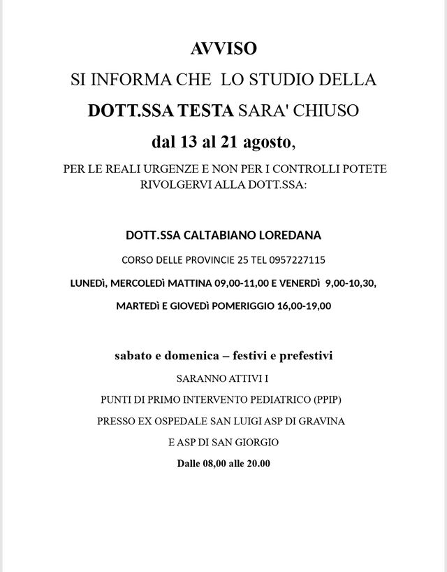 Ingrandire l'immagine: Studio Pediatrico Dott.ssa Flavia Testa