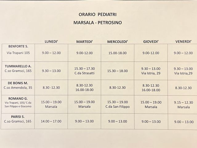 Ingrandire l'immagine: Petrosino - Studio Pediatrico Dott.ssa Federica Russo