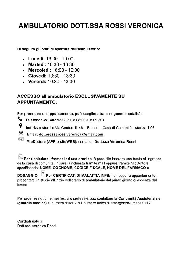 Ingrandire l'immagine: Studio Medico Dott.ssa Rossi Veronica
