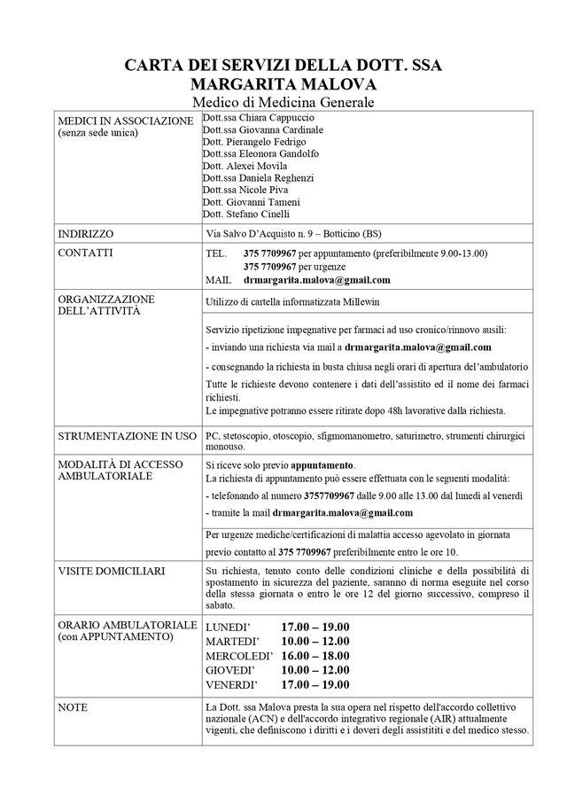 Ingrandire l'immagine: Ambulatorio Medico Dott.ssa Margarita Malova