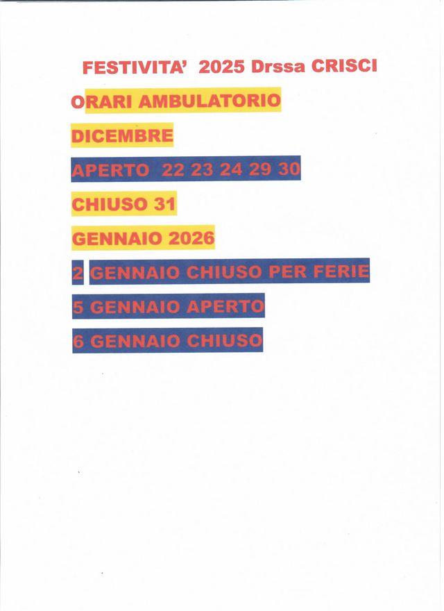 Ingrandire l'immagine: Ambulatorio dott.ssa crisci Carmen NCP Cento