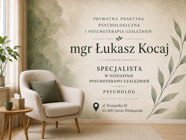 Powiększ obraz: Prywatna Praktyka Psychologiczna i Psychoterapia Uzależnień - Łukasz Kocaj