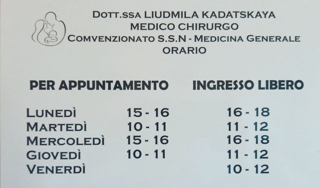 Ingrandire l'immagine: Studio Medico MMG Dott.ssa Liudmila Kadatskaya
