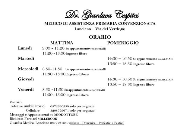Ingrandire l'immagine: Studio Medico Dr. Gianluca Cespites