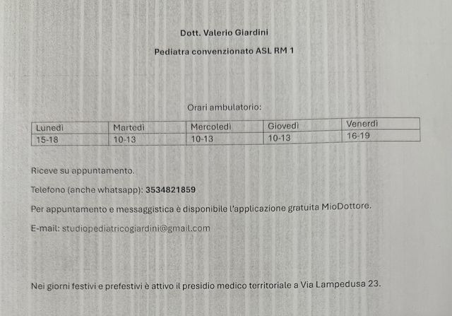 Ingrandire l'immagine: Studio pediatrico Dott. Valerio Giardini