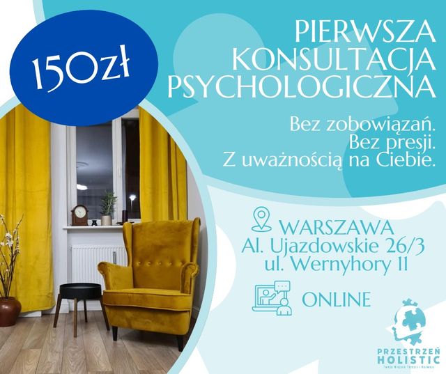 Powiększ obraz: Przestrzeń Holistic - Twoje Miejsce Terapii i Rozwoju | CENTRUM - Al. Ujazdowskie 26/3 (przy Placu Trzech Krzyży) | MOKOTÓW - Wernyhory 11 (przy Metrze Służew)