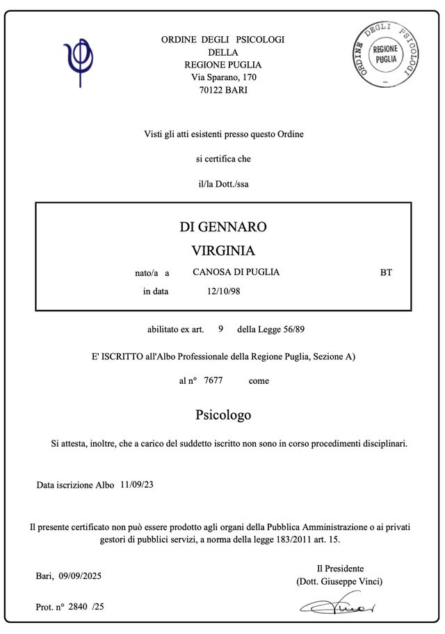 Ingrandire l'immagine: Studio di consulenza online - Dott.ssa Virginia Di Gennaro