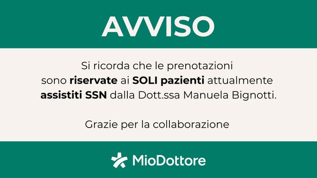 Ingrandire l'immagine: Studio Medico Dott.ssa Manuela Bignotti