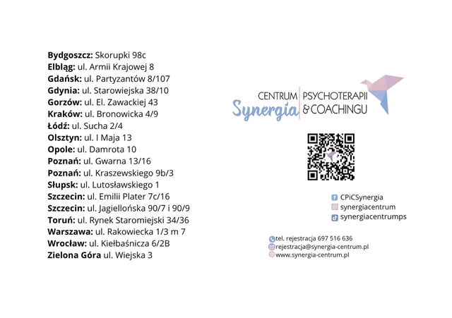 Powiększ obraz: Centrum Psychoterapii i Coachingu Synergia